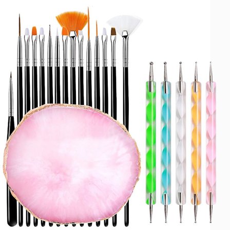 21 st Nail Art Penslar Nail Art Verktyg Set Harts Resin Palett Nail Art Målning