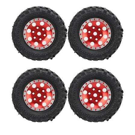 4 stk. RC-bilhjul 8 huller hjul og dæk sæt til Xiaomi Jimny XMYKC01CM 1/16 fjernbetjening biler rød