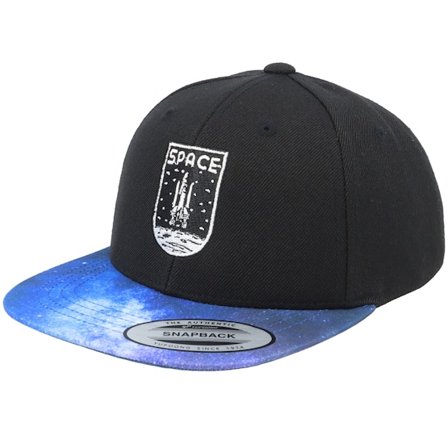 Kiddo Cap - Černá snapback Kšiltovka - Kids Space Rocket Logo Black/Space Snapback @ Hatstore