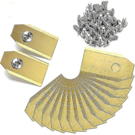 2024 2024 Nye Sæt med 45 Titanblade til Husqvarna Automower, Gardena, Yardforce Robotplæneklippere (3 G - 0,75 mm) + 45 skruer ved 3 Kundeanmeldelser