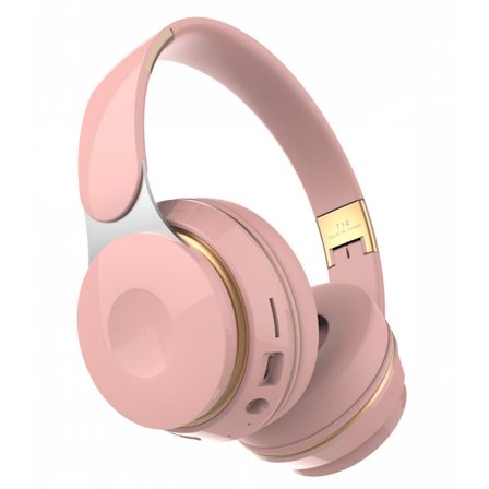 1 st rosa T14 Bluetooth-hörlurar over-ear trådlösa musik Fitness sport Macaron-gåvor Bluetooth-hörlurar