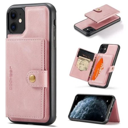 iPhone 12 - Elegant Skal med Korthållare Roséguld