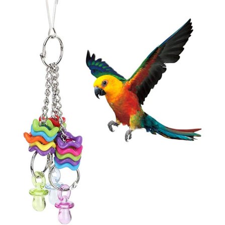 Redxiao giftfri fugle legetøj, papegøje legetøj, med krog brystvorte ring kæledyr