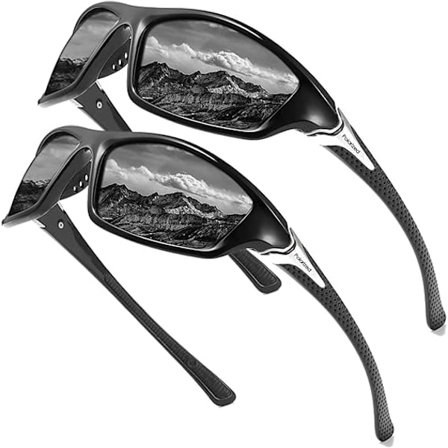 Polariserede solbriller til mænd/kvinder; HD Aviator-linser Lette stel; Golf/Bil/Fiskeri/Rejsebriller