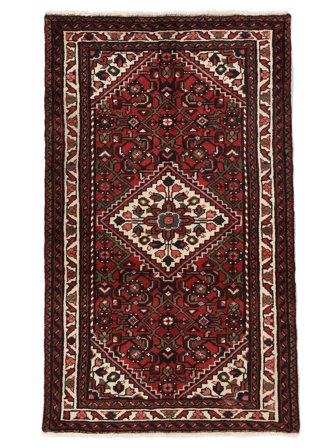 Hosseinabad Vloerkleed Oosters Zwart/Donkerrood (Wol, Perzië/Iran)