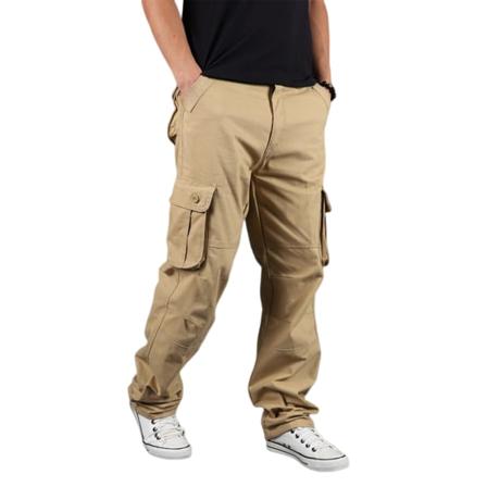 Hiphop-stil Mans raka byxor Andas bomullsbyxor med sex fickor för resor Shopping Dejting Sport khaki 30