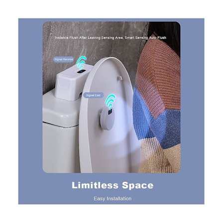 Automatisk Toalett Spylknapp + Trådløs Sender Toalett Spyler Oppladbar Smart Toalett Spyling