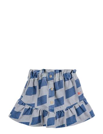 Checker All Over Woven Skirt Shorts Sweat Shorts Blå Bobo Choses*Betinget Tilbud