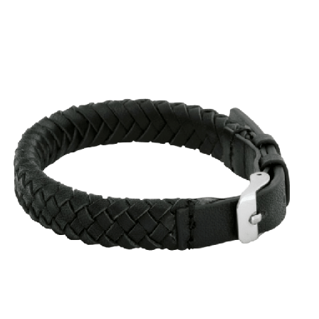 by BILLGREN Link Leather Bracelet Black Accessoarer Herr Svart ONESIZE