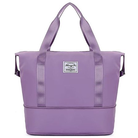 ING Weekend Bag - Reiseveske - Sportsbag med våtrom - Sammenleggbar, vanntett og utvidbar 35 liter - Lilla - Én stk