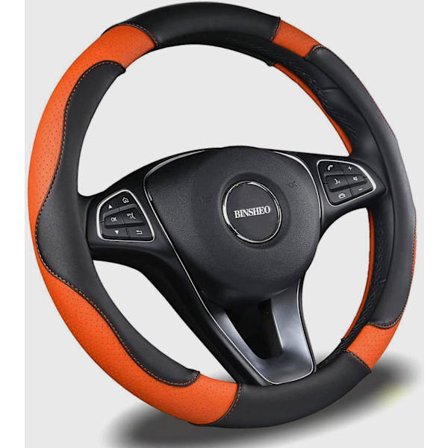 Automativt rattöverdrag 15 tum Komfort Hållbarhet Säkerhet Anti-Slip, Orange