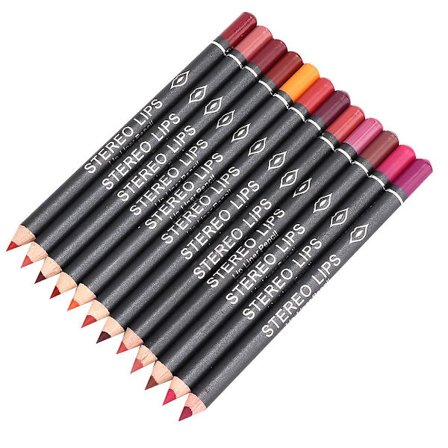 Vibely 12 stk. Lipliner Vandtæt Mat Lip Liner Blyant Læbe Makeup Kosmetisk Pen Sæt