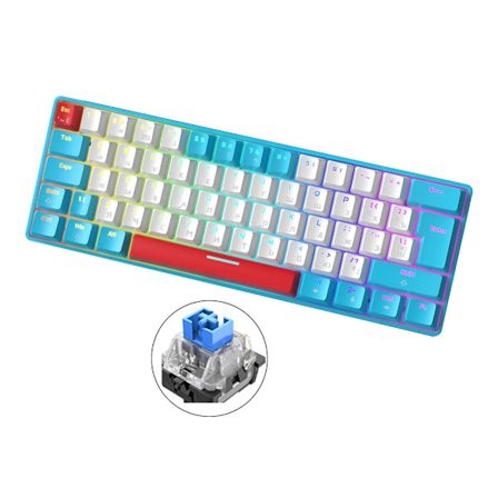 T60 Kablet Mekanisk Gaming Keyboard Rainbow Baggrundsbelyst 62Key NKRO 60% For Gamer