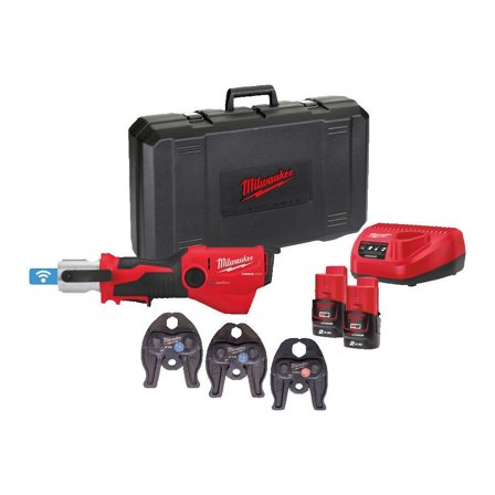 Milwaukee M12 One HPT-202C V-SET Presværktøj med batterier og oplader, VVS maskiner & værktøj