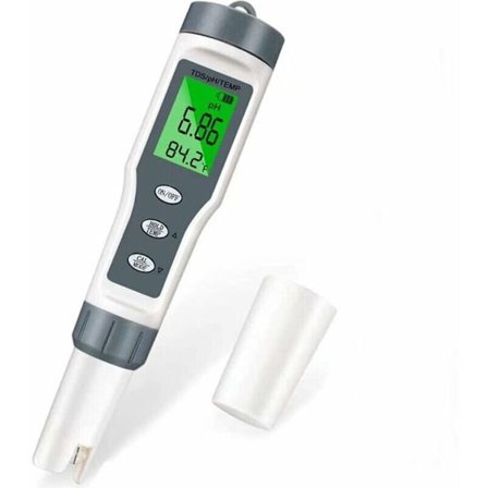 Passer for PH-målertester, 3-i-1 elektronisk basseng PH-tester, TDS-måler temperatur, vannkvalitetstester med LCD-skjerm og nøyaktig avlesning