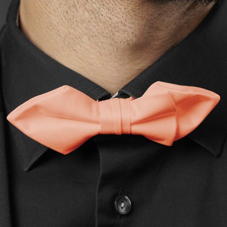 Salmon Pink Basic Pointy Pre-Tied Bow Tie for Men - Pre-tied bow ties