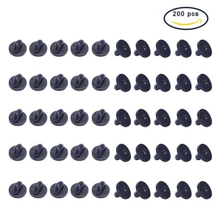 200 stk Gummipinner Bakside Lapel Pin Bakside Pin Sikkerhetsbakside Gummimateriale