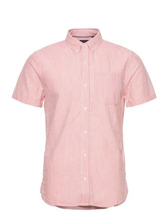 Ss Classic Seersucker Shirt Red Superdry