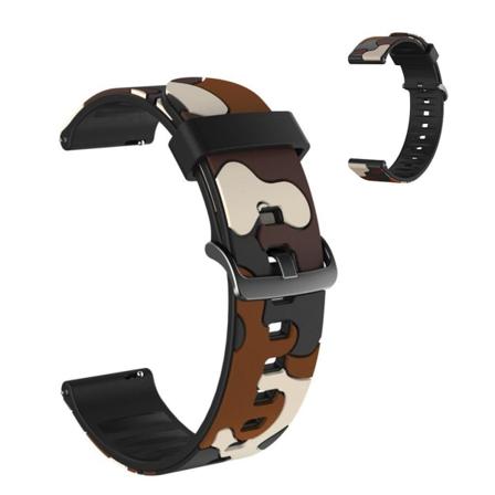 20 mm universal stilfuld camouflage-urrem - Kaffe Brown