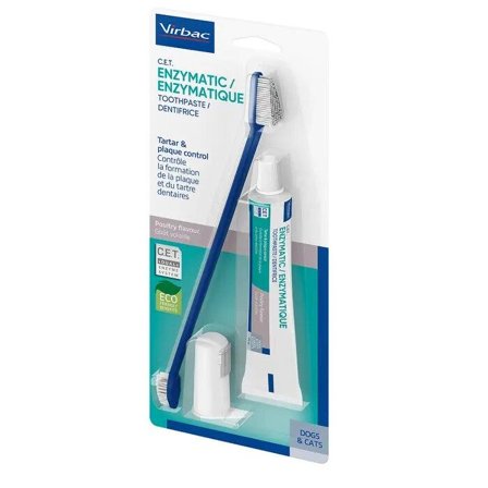 Virbac Kit Dentifricio Enzimatico + Spazzolino Per Cane/Gatto 1