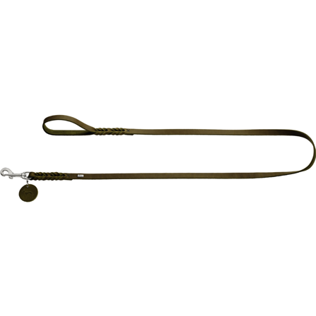 HUNTER Leash Solid Education 16/200 Leather Olive Green