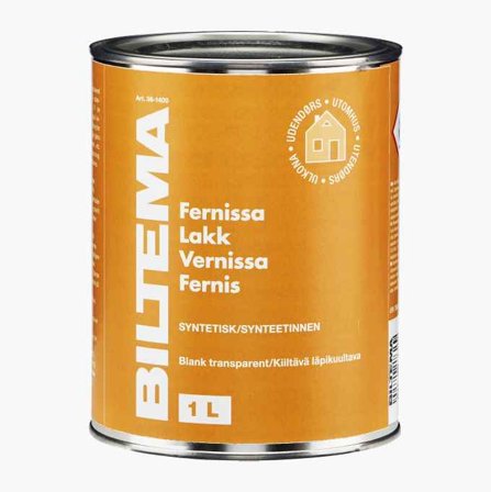 Biltema - Syntetisk Lakk, 1 Liter, Uretan Alkyd Basert, Høy Vannresistens, For Innen- og Utendørs Bruk, Passer til Flerste Underlag