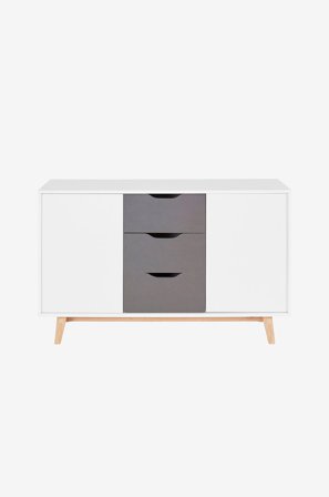 Loft24 - Sideboard Meera 2 dörrar/3 lådor - Vit - Skänkar & sideboards - Från Homeroom