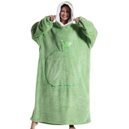 Puettava Peitto Aikuisten Naisille ja Miehille Pehmeä Mukava Lämmin Plussi Huppari Peite