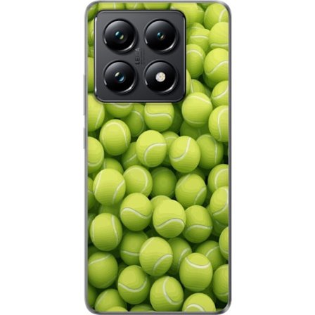 Kompatibelt Mobildeksel til Xiaomi Xiaomi 14T Pro Mønster av grønne tennisballer i høy detalj, sporty motiv med repetisjonstekstur og sterke farger