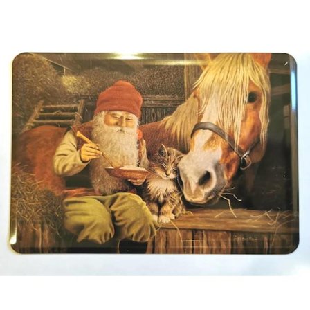 Julkort i metall - Klassisk Jultomte Adventshelg