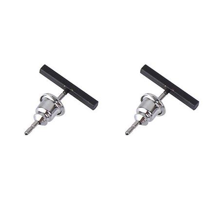 Enkle Fashion Ørestikker Et Ord Ørestikker Omhyggelige Legering Ørestikker Kvinder Ørestikker Dekor (Sort)(1.1x0.1cm,Sort)