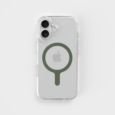 Moss Green - Abnehmbarer MagSafe-Ring & Klares Handyhüllen-Bundle, iPhone 17