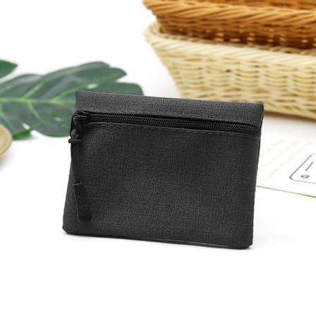 Møntpung i Oxford-stof med lynlås, Slim Wallet