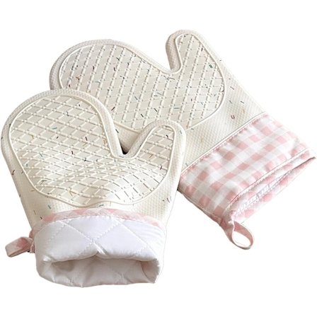 ING med 2 silikonovnsvotter med konfettidesign BPA-fri vanntett og sklisikker varmebestandig med bomullsfôr vaskbar for matlaging baking og