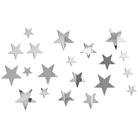 60 ST Väggklistermärke Spegel Yta SILVER