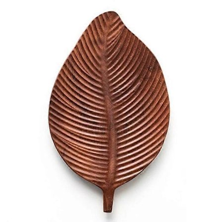 Middagstallerken, Egnet til Måltider, Salater og Brød, Håndlavet Bladtallerken, Små Brede Bladårer HRH