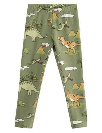 Lindex Leggings Dino Aop - Green - 110