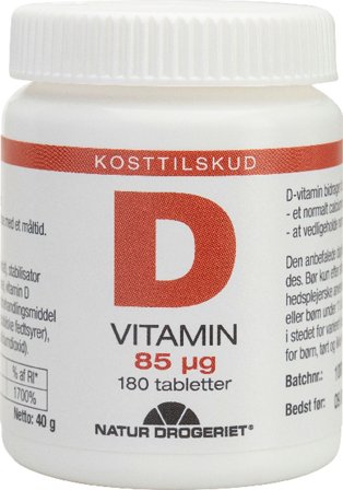 Natur Drogeriet D-vitamin 85 ug, Helse & Madvarer, Vitaminer, D-vitamin