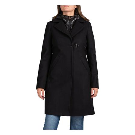 Fay, Single-Breasted Coats Zwart, Dames, Maat:M