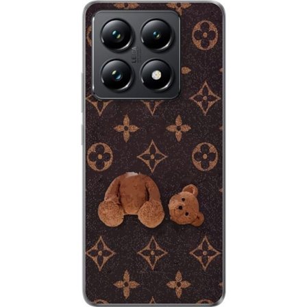 Kompatibelt Mobildeksel til Xiaomi Xiaomi 14T Grafiskt monogram mønster med en stilisert teddybjørn i en kunstnerisk stil