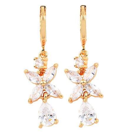 18K Guldfyllda Guld Filled gulddoublé Örhängen CZ