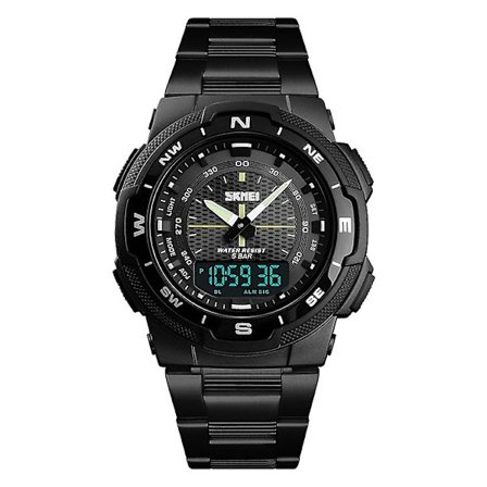 Skmei 1370 ulkokäyttöön tarkoitettu vedenpitävä urheilukello, musta