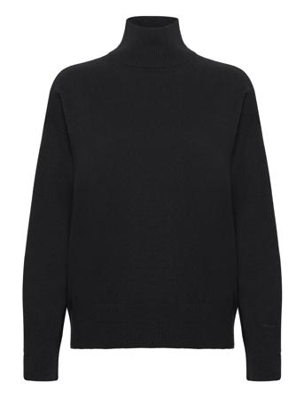 Superfine Lambswool Stand Collar Tops Knitwear Jumpers Black GANT