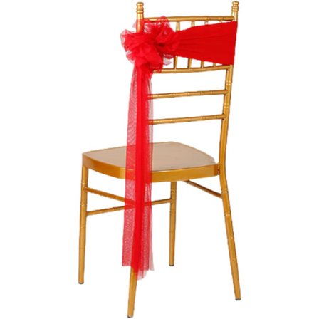 Strækbare Stolsløjfer Blomster Dekorationer Stolsbånd med Blomst til Bryllup Hotel Banket Fødselsdagsfest Rød -5