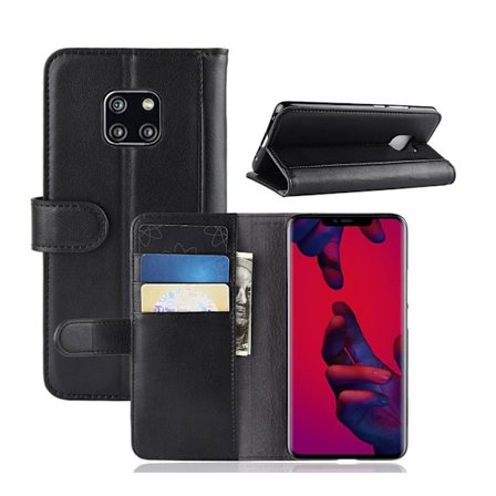 Huawei Mate 20 Pro fodral i delat läder - Svart