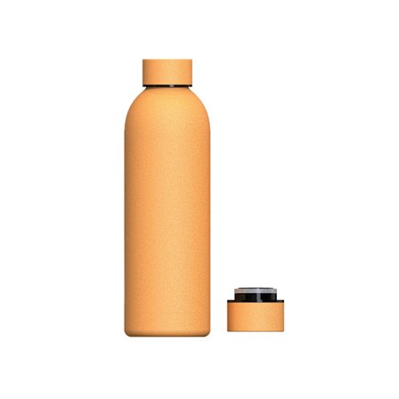 Orange; 750 ml genanvendelig vandflaske i rustfrit stål | Lufttæt og termisk | BPA-fri | Isoleret, holder koldt i 24 timer og varmt i 12 timer. Gør