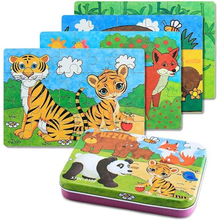 Pussel Leksak för Barn, 4 Olika Svårighetsgrader, 9 Bitar, 12