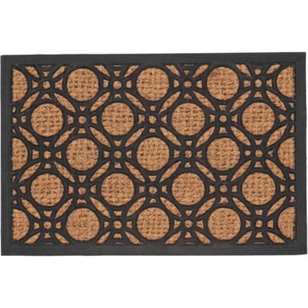 Dörrmatta i kokosfibrer och gummi 60 x 40 cm Cirklar