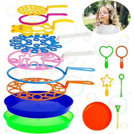 Sæt med boblepinde, 15 stk. store boblepindslegetøj med bakke, stort bobleblæsende legetøj til børn, til leg udendørs