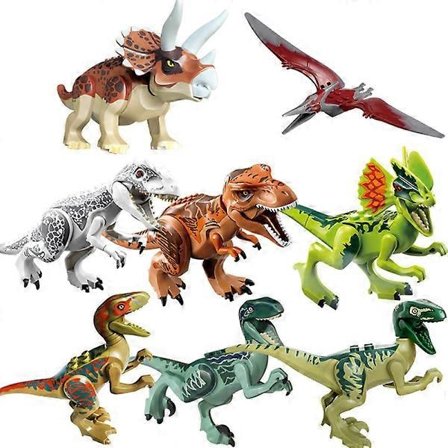 8x Jurassic World Dinosaurier T-Rex Figur Byggklossar Leksak Bäst Barnpresent Flerfärgad